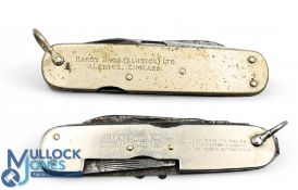 2x Hardy No 4 Angler's Knives – two varying examples with various components included, both with