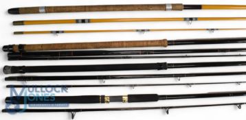 A Normark Black Medallion 13' 3 piece match rod, lined guides, Duplon handle, an Edgar Sealey
