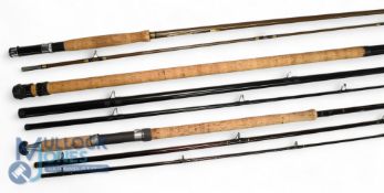 Abu Flymax 14' 3 piece graphite salmon fly rod, #10/12, lined guides, cork handle with screw reel