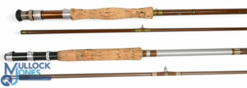 Unnamed hollow glass trout fly rod, 9ft 2pc, line 7#, alloy uplocking reel seat, lined butt/tip