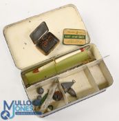 Hardy Bros 'Bambridge' Float/Tackle tin with compartmental interior and hinged lid, with a small
