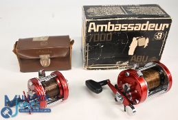 Abu Ambassadeur 7000 multiplier No 801101, 'T' counter balanced handle, on/off check, spindle