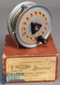 A B Urfabriken Sweden Record double patent alloy fly reel 3 ½