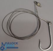 Hardy Bros Alnwick Zane Grey type Big Game hook and wire trace – hook stamped with maker's