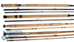 Walker Bampton 12' 3 piece Fibalite glass salmon fly rod, #7/8, bronze ferrules, 23