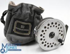 Hardy Viscount 140 Mk2 alloy fly reel, with early silk line, a large Hardy Selvyt reel bag