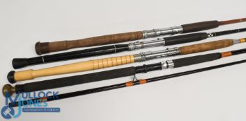 A collection of boat rods, all with no bags, as follows: 3x 6ft solid glass, 1pc. 1x 8ft hollow