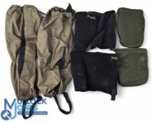 Simms Neoprene wrap Gaiters, size L, plus a pair of Barbour gaiters, size L, and 2 mesh reel bags