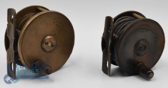 Hardy Bros Birmingham brass plate wind fly reels 2 1/2