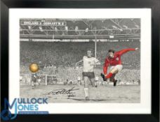 Marc Loboda Original Artwork – Geoff Hurst signed – depicting Hurst scoring his famous third goal