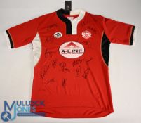 Kettering Town FC Home Football Shirt 2005-2006 Multi signed with sixteen signatures on front Size