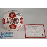 Liverpool FC Multi signed Size 5 Football issued by Liverpool FC with COA Eleven signatures to