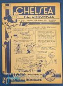 1938/39 Cheslea v Arsenal football programme 15 Oct, heavy fold, creases marks, generally G overall