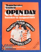 1979 Manchester United Open Day at Old Trafford, 4 page match programme: Sunday 12 August 1979,