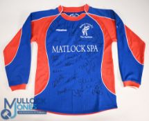 Matlock Town FC Football Shirt c2000 Multi signed with 20+ signatures on front Size 28/30