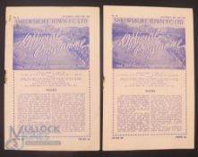 1950/51 Shrewsbury Town Div. 3 (N) home match programmes v Rotherham Utd (2nd December), York