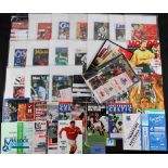 1995/96 Manchester Utd complete league season away programmes (19) plus match tickets (9); FAC aways