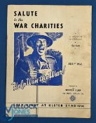 War time early 1940s Ulster Utd FC (Toronto) v John Inglis Sport Club souvenir programme 'Salute