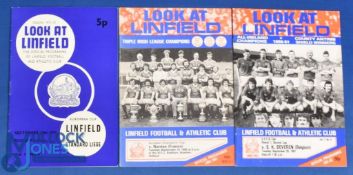 1971/72 Linfield v Standard Liege European Cup, 1980/81 Linfield v Nantes European Cup, 1981/82