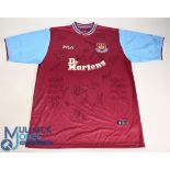 West Ham United FC Home Football Shirt 2001-2003 Multi signed with 20+ signatures on front inc.