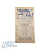 1946/47 Scarce issue Portsmouth v Manchester Utd Div. 1 match programme 26 April 1947 at Fratton