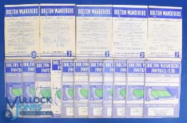 Selection of Bolton Wanderers home programmes 1953/54 Charlton Athletic (Xmas Day), 1954/55