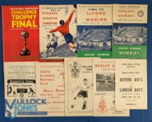 Selection of non-league match programmes 1953 FAAC Final Pegasus v Harwich & Parkeston at Wembley,