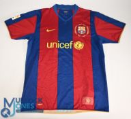 Barcelona FC Home Football Shirt 1957-2007 #19 Messi Size Large. Nike / unicef (VG)