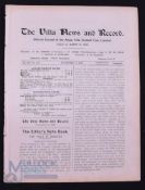 1921/1922 Aston Villa v Manchester Utd Div. 1 match programme 19 November 1921 at Villa Park; ex.