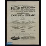 Pre-War 1921/1922 England v Scotland international match 8 April 1922 at Villa Park; team sheet