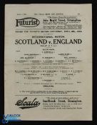 Pre-War 1921/1922 England v Scotland international match 8 April 1922 at Villa Park; team sheet