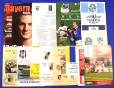 Bolton Wanderers away match programmes in the UEFA Cup to include v 2005/06 Lokomotiv Plovdiv team