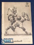 1954 Germany 'B' v England 'B' international match programme at Gelsenkirchen 24 March 1954: team