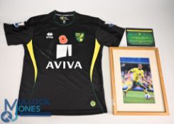 Norwich City FC Match Worn (v Reading) Away Poppy Football Shirt 2012-2013 #17 signed by Elliot