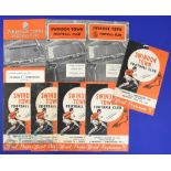 Shrewsbury Town away match programmes v Swindon Town 1951/52, 1952/53, 1953/54 Xmas Day, 1954/55,