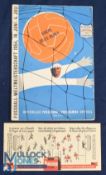 1954 World Cup in Switzerland England v Belgium match programme: 17 June 1954 at Basel; comes with