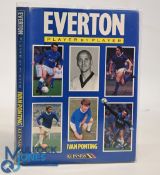 Everton Player by Player Hardcover Book hand signed by 59 former players including Peter Beardsley