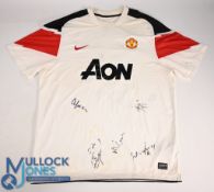 Manchester United FC Away Football Shirt 2010-2011 #85 Bradburn signed by five Size XL Nike / AON (