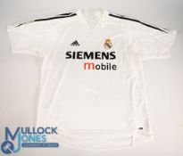 Real Madrid FC Home Football Shirt 2004-2005 #5 Zidane Size Large. Adidas / Siemens Mobile (VG)