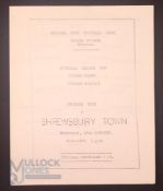 1960/61 Football League Cup second round, 2nd replay, Swindon Town v Shrewsbury Town 26 October 1960
