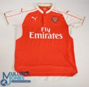Arsenal FC Home Football Shirt 2015-2016 Size Medium. Puma / Fly Emirates (G) with some marks