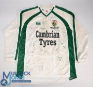 C.P Aberystwyth FC Football Shirt 2009-2010 125 Years Multi signed with 19 signatures on front