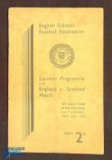 1936 England schools v Scotland schools international match programme at Villa Park, 16 May 1936; 16