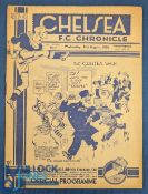 1938/39 Cheslea v Preston North End football programme 31 Aug, light creases marks etc, generally G