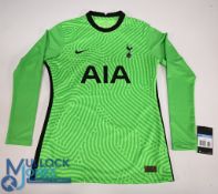 Tottenham Hotspur FC Goalkeeper Football Shirt 2020-2021 Women's Size Medium. Nike / AIA long