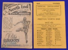 1946/47 Wolverhampton Wanderers v Presto NE Div. 1 match programme (29 March) plus away reverse