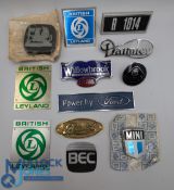 Car & Commercial Vehicle Maker Name Plate Badges Signs, to include British Leyland, Ford, Mini,