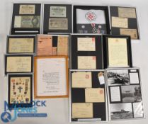 Military / Home Front Framed Displays German Armband with 2nd Class Iron Cross, German Bank Notes,