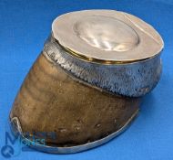Fine Victorian Horse Hoof Hallmarked Solid Silver Mount Inkstand and Taxidermy Inkwell - antique,