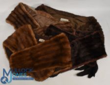 4x Period Fur Stoles, with makers of Ellis Barker of Cheshire, Faulkes of Edgbaston Birmingham and